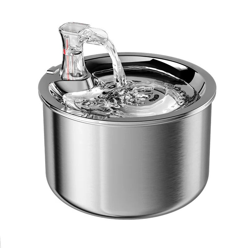 Stainless Steel Cat Water Fountain with Motion Sensor and Four Layer Filter
