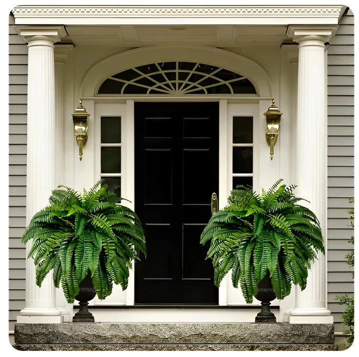 Artificial Boston Fern with 18 Stems and UV Resistant Polyethylene, 27.5in Spread