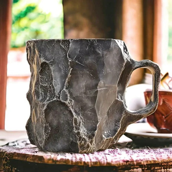 Crystal Faceted Coffee Mug with Geometric Design for Hot and Cold Beverages