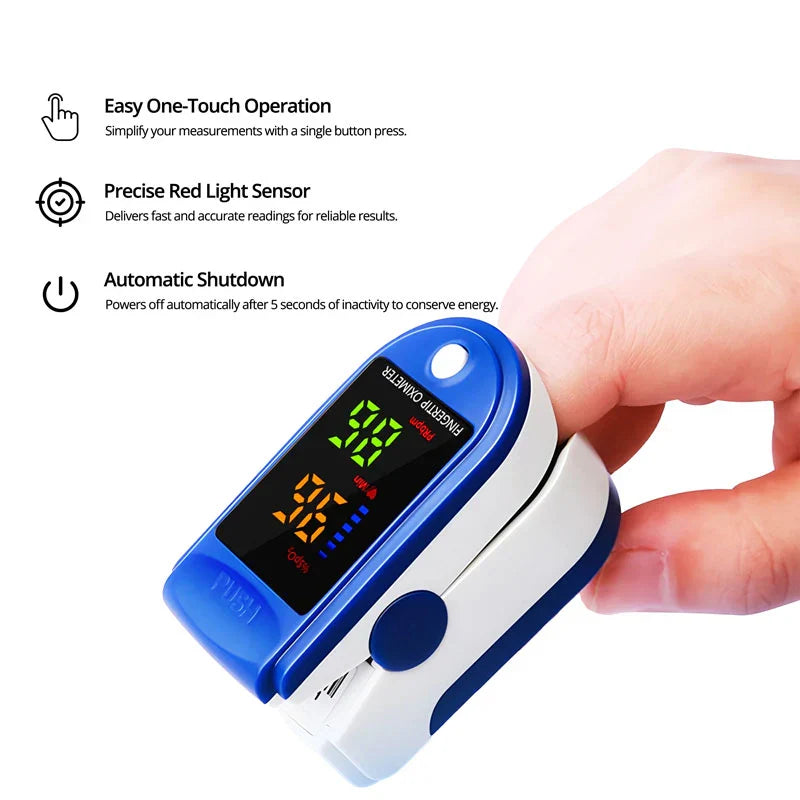 Fingertip Blood Oxygen Monitor with HD LED Display and Pulse Rate