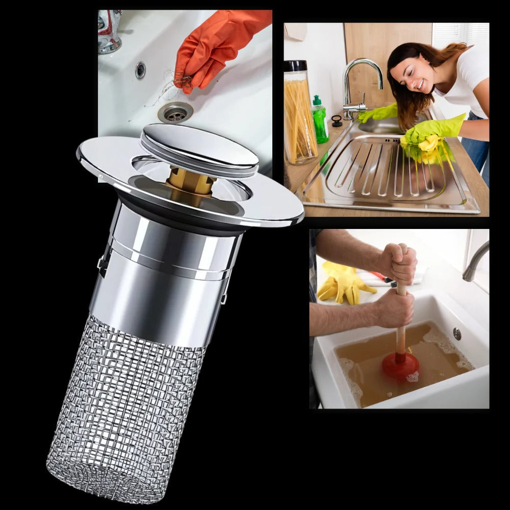 Basket Strainer Sink Stopper with Odor Seal and Pest Barrier