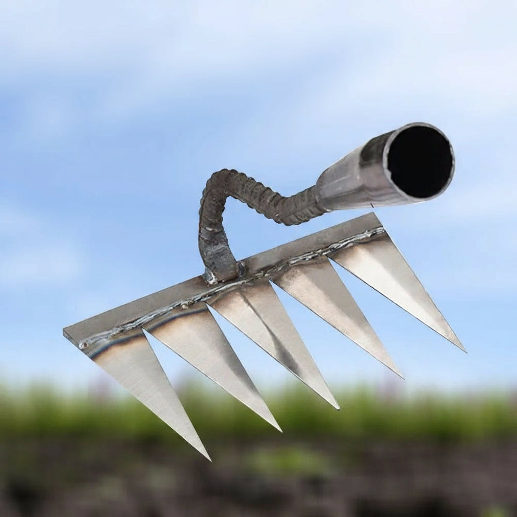 Carbon Steel Weeding Rake Head with Soft Grip Handle, 5-8 Tooth Options