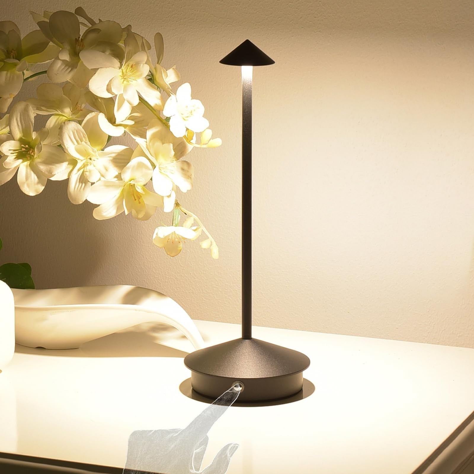 Rechargeable LED Table Lamp with Touch Control and Three Color Temperatures - Alverraliving