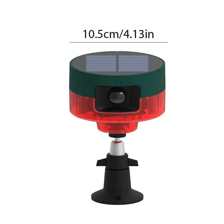 Motion-Activated Solar Pest Deterrent with LED Strobe and Ultrasonic Sound, 26.2ft Range