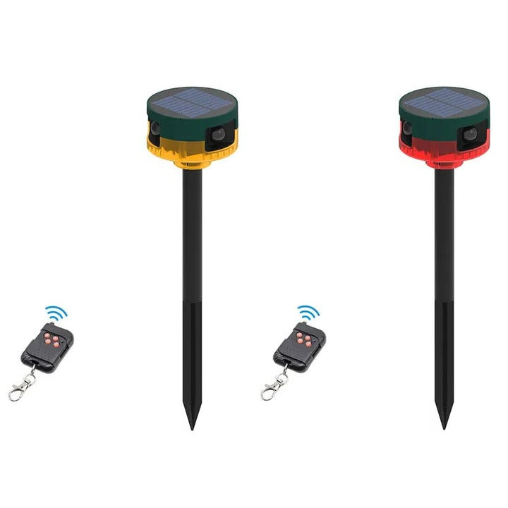 Motion-Activated Solar Pest Deterrent with LED Strobe and Ultrasonic Sound, 26.2ft Range