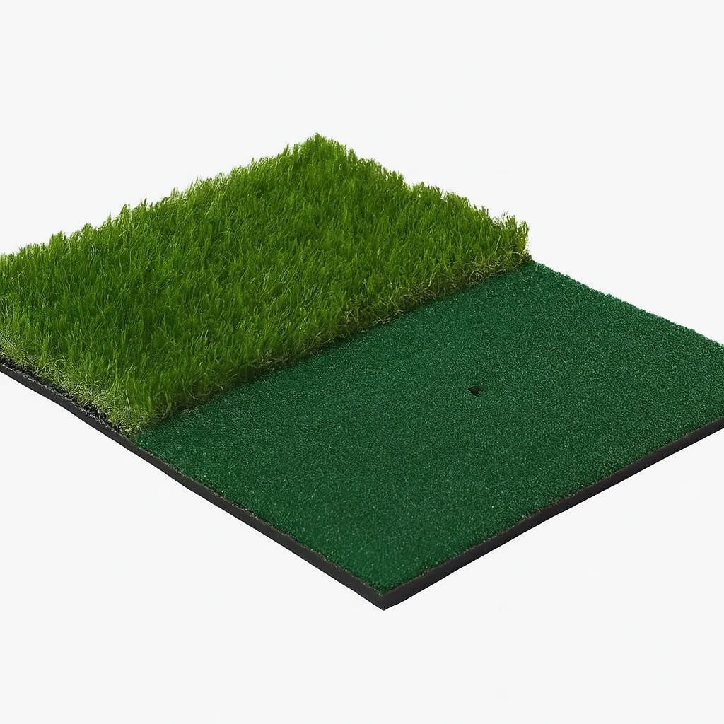 Golf Hitting Mat with Artificial Turf Surface and Shock Absorbing Base