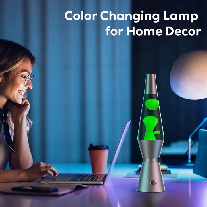 Color Changing Lava Lamp with Wireless Remote Control and LED Heating, 17 Colors