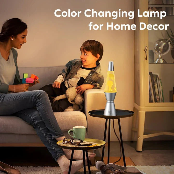 Color Changing Lava Lamp with Wireless Remote Control and LED Heating, 17 Colors