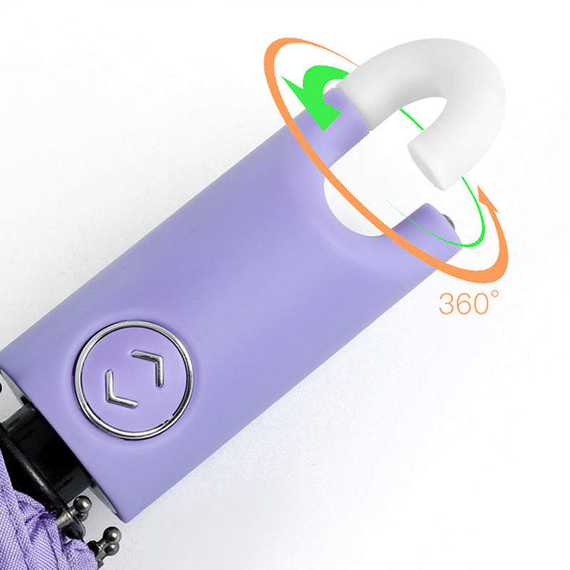 Automatic Opening Umbrella with Rotating Hook Handle and Water Repellent Canopy