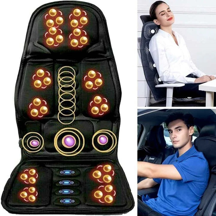 Massage Chair Pad with 8 Kneading Modes and Adjustable Straps for Car and Home