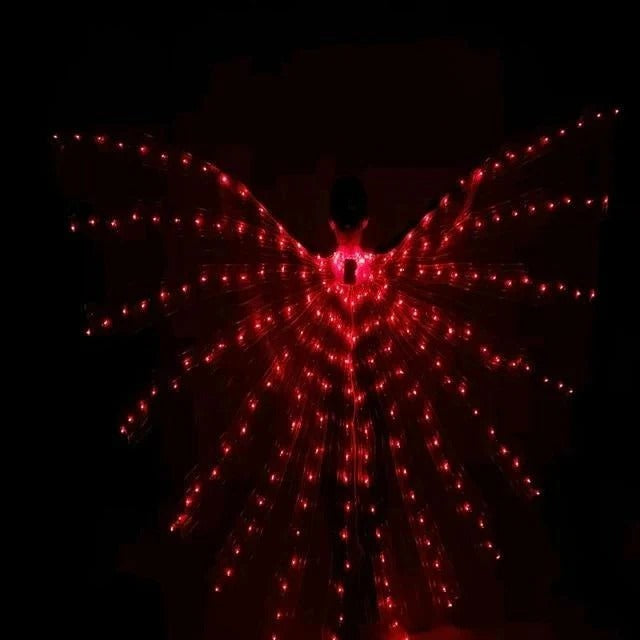 Illuminated Butterfly Wings with Multicolor Edge Lighting and Adjustable Harness