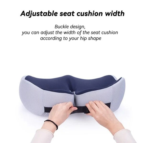 Ergonomic Seat Cushion with Memory Foam and Adjustable Straps for Office and Car Seats