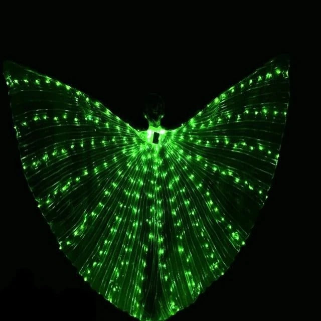 Illuminated Butterfly Wings with Multicolor Edge Lighting and Adjustable Harness