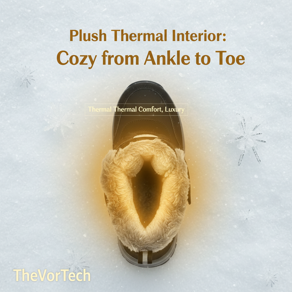 Women's Slip-On Snow Boots with Anti-Slip Outsole and Plush Thermal Lining