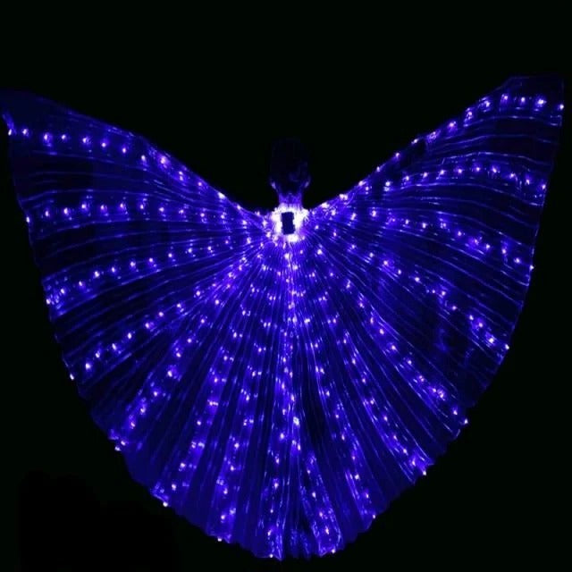 Illuminated Butterfly Wings with Multicolor Edge Lighting and Adjustable Harness