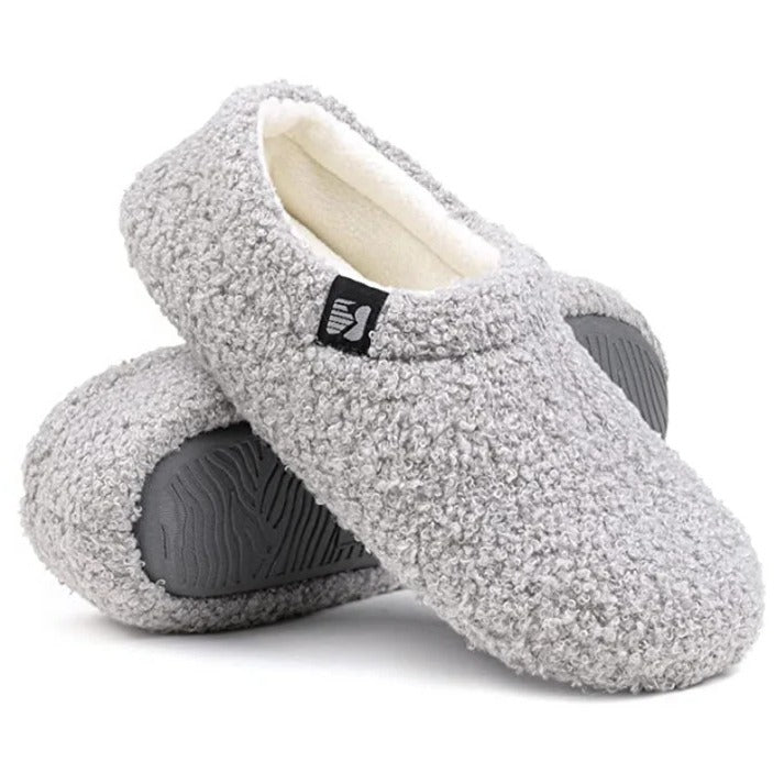 Fleece Slipper with Memory Foam Footbed and Closed Back, Non-Slip Rubber Sole