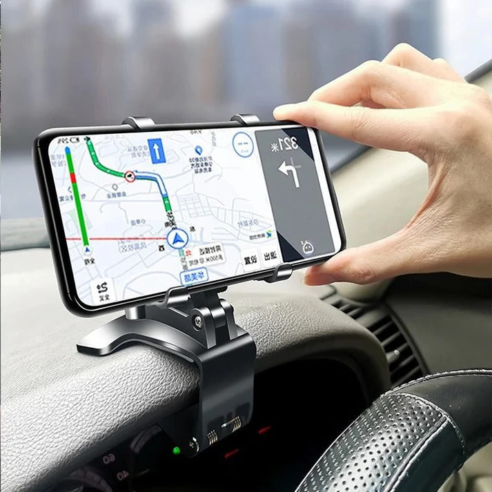 Dashboard Phone Holder with 360-Degree Rotation and Anti-Slip Grip Base