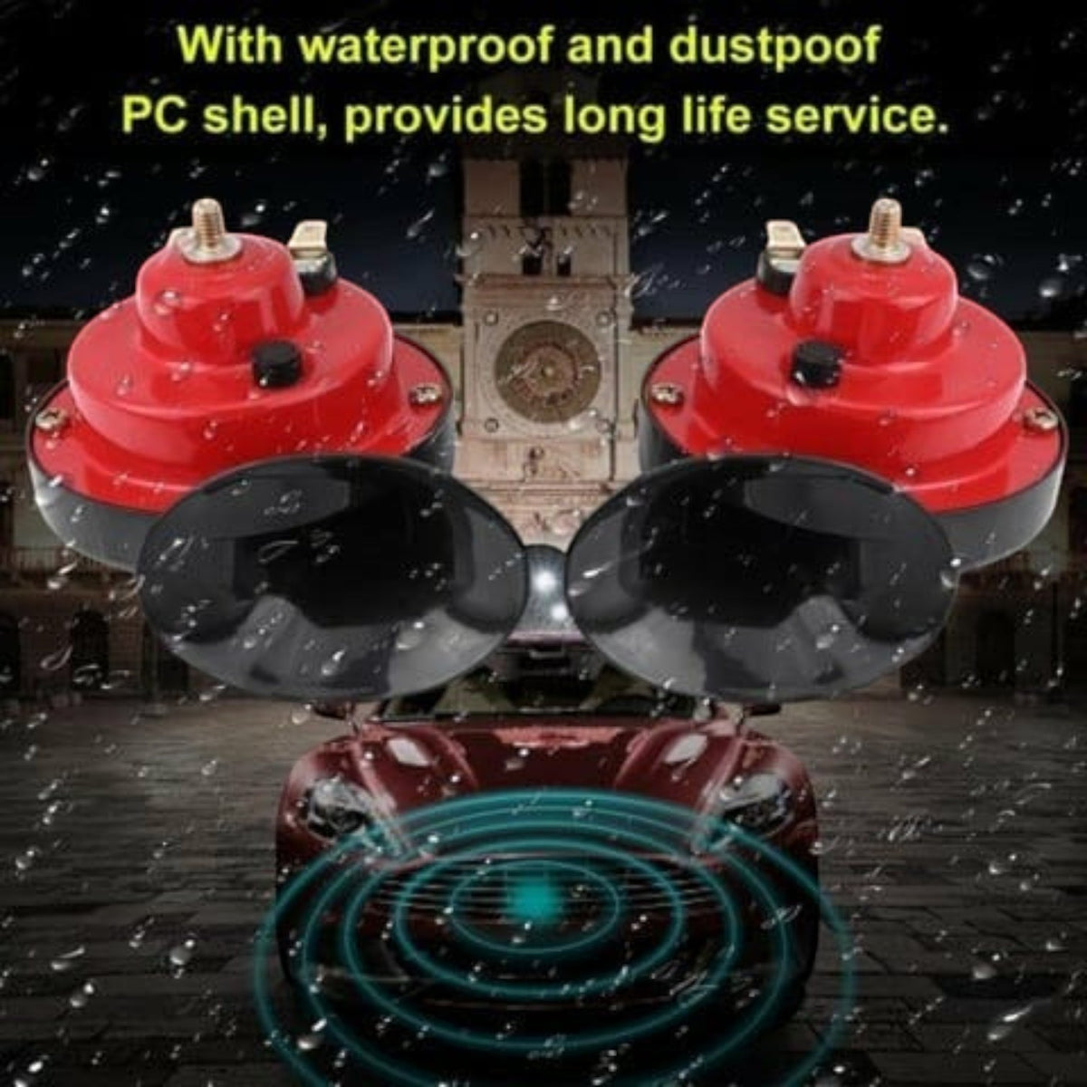 300dB Train Horn with Built-In Compressor and Snail Chamber for 12V Vehicles