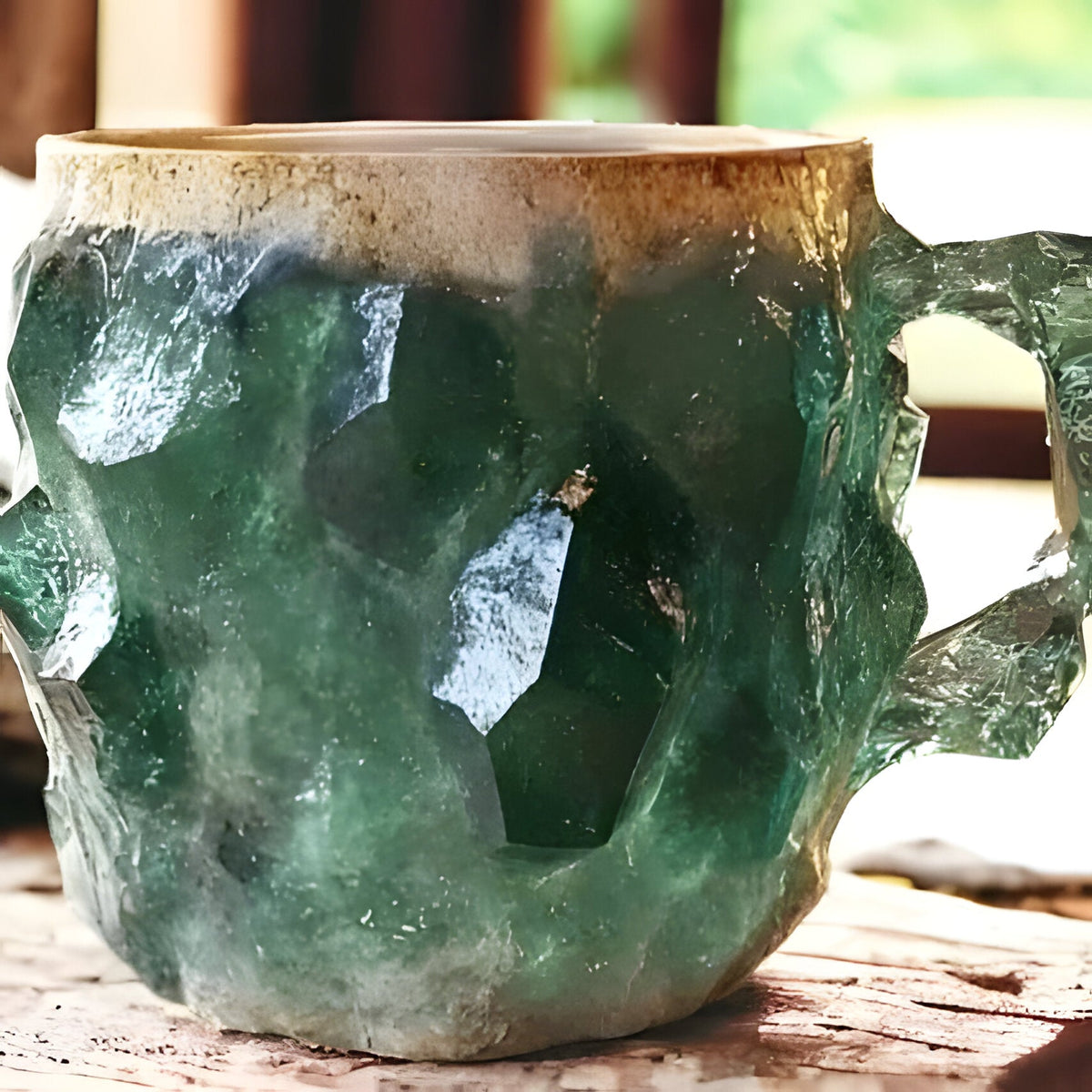 Crystal-Inspired Resin Coffee Mug with Ergonomic Handle and Dishwasher Safe Design