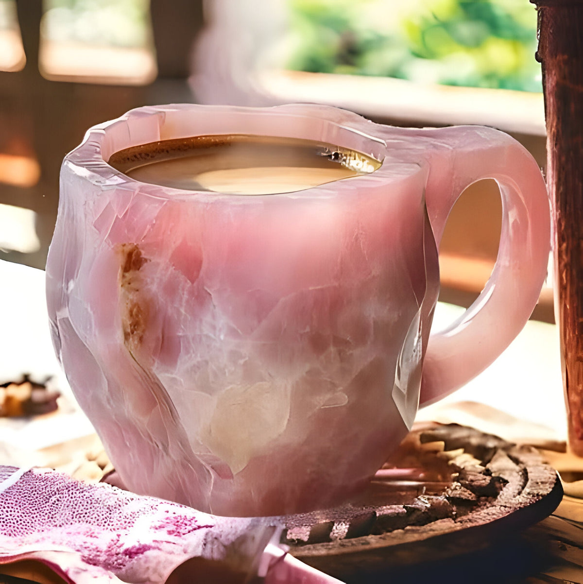 Crystal-Inspired Resin Coffee Mug with Ergonomic Handle and Dishwasher Safe Design