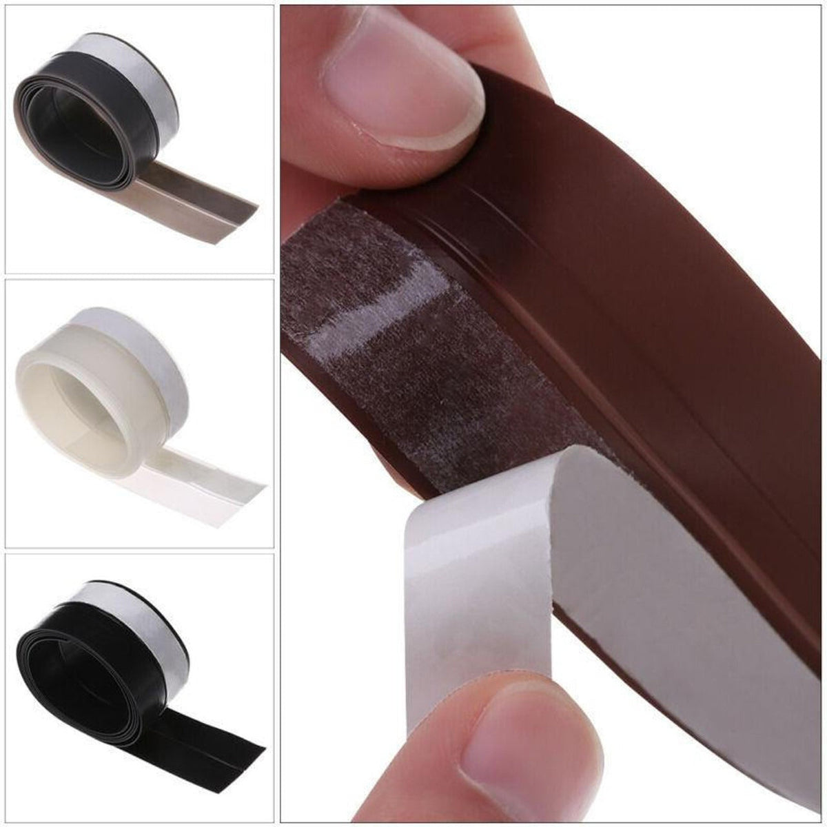 Transparent Door and Window Seal Strip with Adhesive Backing, 196.85 Inches