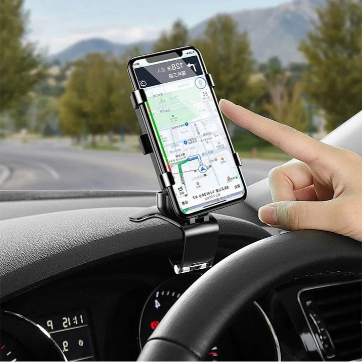 Dashboard Phone Holder with 360-Degree Rotation and Anti-Slip Grip Base