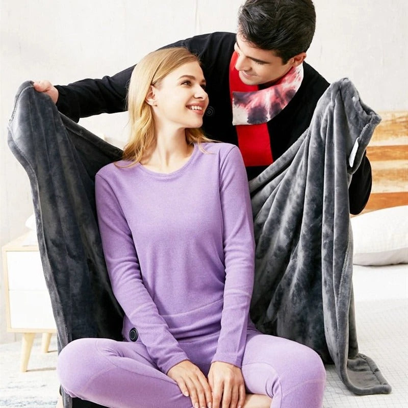 Electric Heated Blanket with Adjustable Temperature Control and Power Bank Support