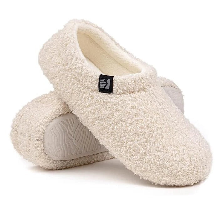 Fleece Slipper with Memory Foam Footbed and Closed Back, Non-Slip Rubber Sole
