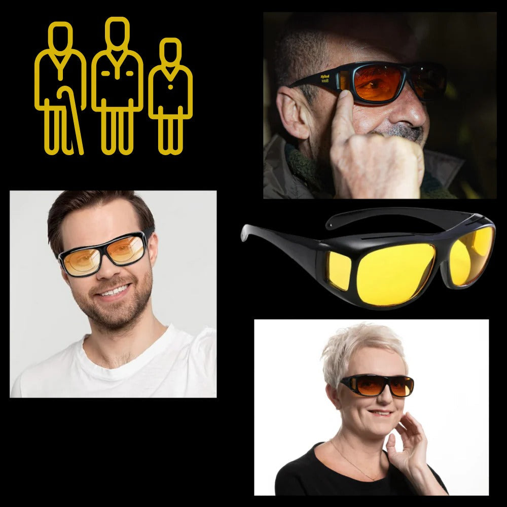 Over Glasses Night Driving Glasses with Polarized Lenses and Extended Side View
