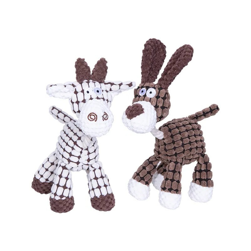Reinforced Plush Dog Toy with Built-In Squeaker for Medium to Large Dogs