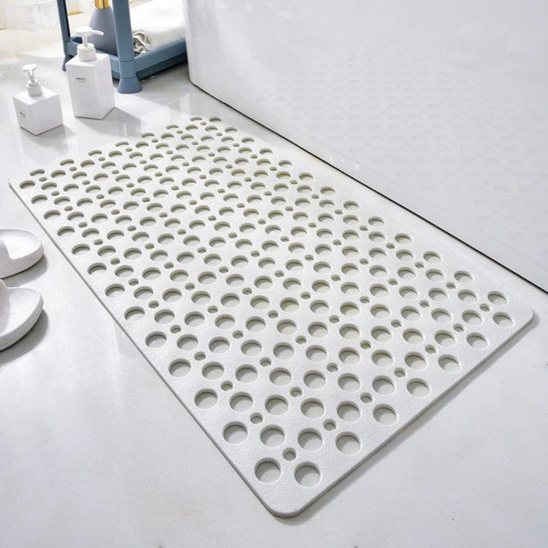 Textured Shower Mat with Perforated Drainage and Raised Pattern