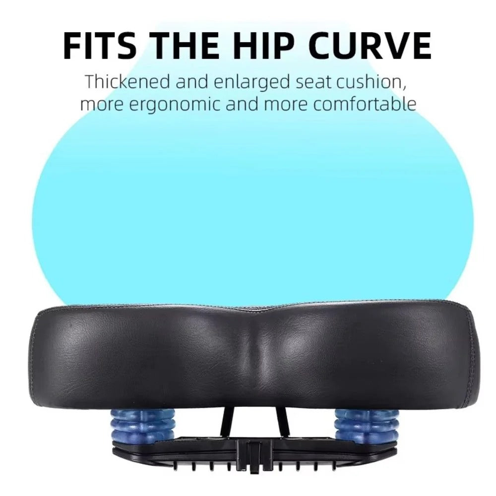 Bike Saddle with Twin Rail Shock System and Ergonomic Wide Seat, Waterproof
