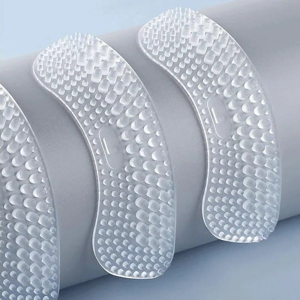 Heel Grip Inserts with Textured Surface and Impact Absorption, Adhesive Backing