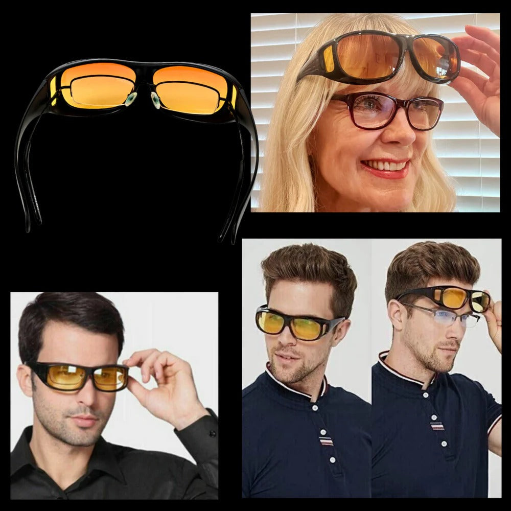 Over Glasses Night Driving Glasses with Polarized Lenses and Extended Side View