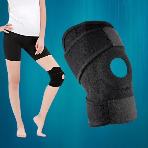 Adjustable Compression Knee Brace with Side Stabilizers and Neoprene Padding