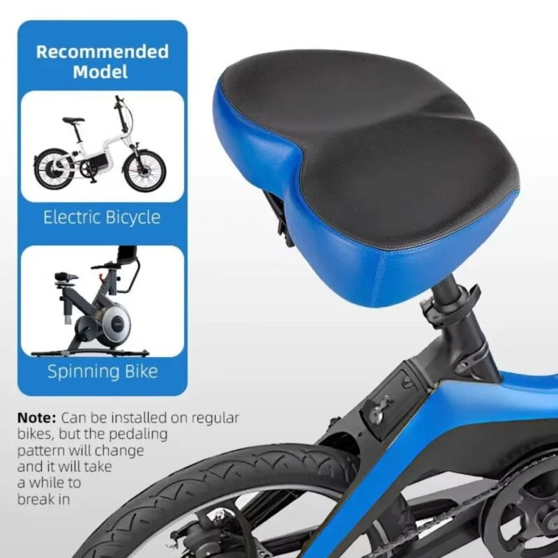 Bike Saddle with Twin Rail Shock System and Ergonomic Wide Seat, Waterproof