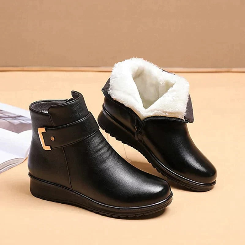 Ankle Boots with Orthopedic Sole and Wool Lining, Lace-Up Closure
