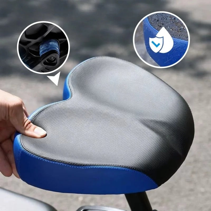 Bike Saddle with Twin Rail Shock System and Ergonomic Wide Seat, Waterproof
