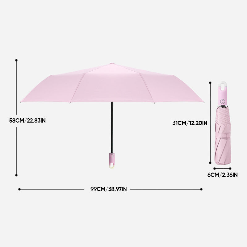 Automatic Opening Umbrella with Rotating Hook Handle and Water Repellent Canopy