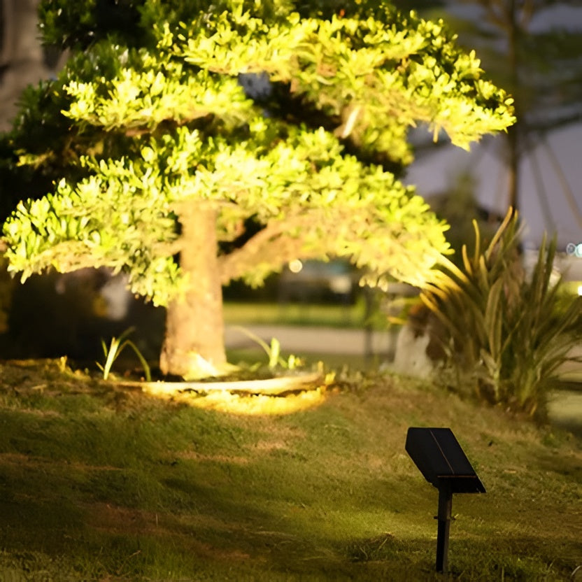 Solar Spotlight with Adjustable Zoom Lens and RGB Color Modes for Garden Paths