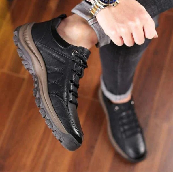 Mens Ergonomic Walking Shoes with Three Arch Support and Rubber Grip Sole