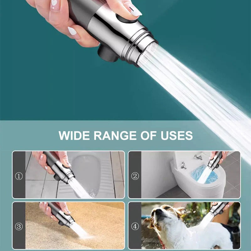 High Pressure Showerhead with Nine Layer Filtration and Push Button Control
