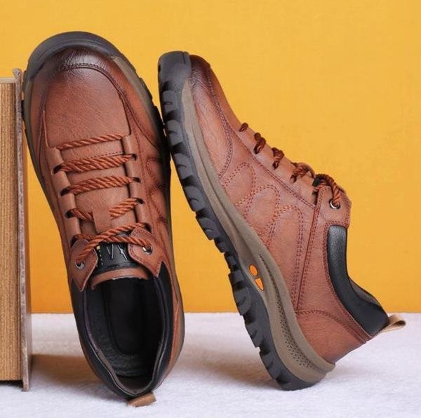 Mens Ergonomic Walking Shoes with Three Arch Support and Rubber Grip Sole