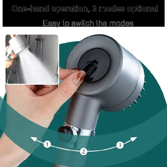 High Pressure Showerhead with Nine Layer Filtration and Push Button Control