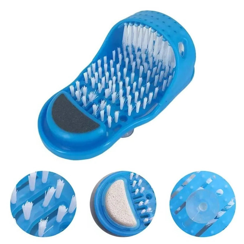 Hands Free Foot Scrubber with Non-Slip Base and Contoured Bristles