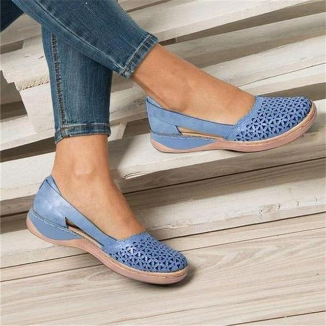 Wide Toe Box Ballet Flats with Hidden Heel and Non-Slip Sole