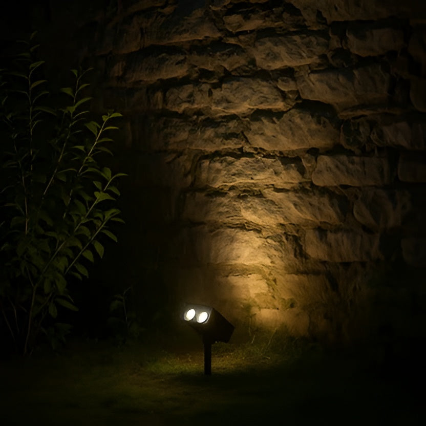 Solar Spotlight with Adjustable Zoom Lens and RGB Color Modes for Garden Paths