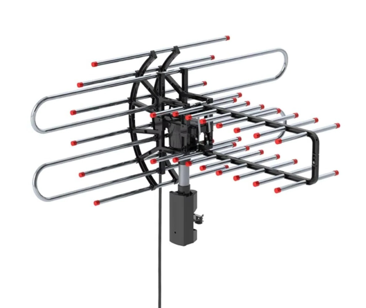 Dual Frequency TV Antenna with 360-Degree Rotation and Dual Outputs