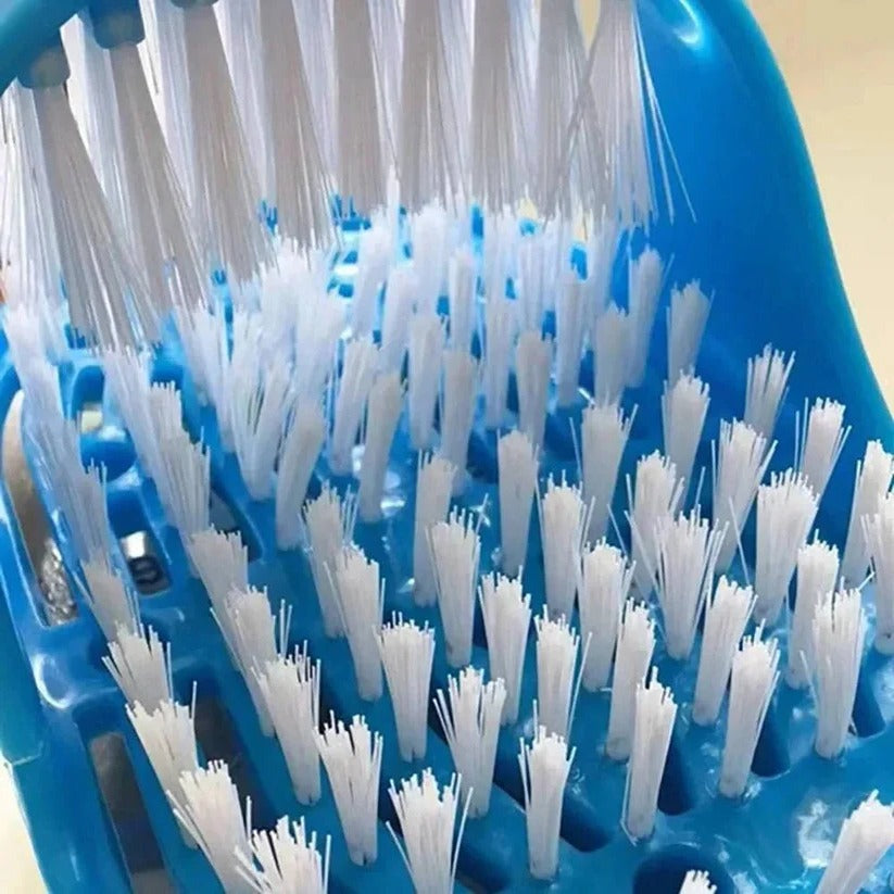 Hands Free Foot Scrubber with Non-Slip Base and Contoured Bristles
