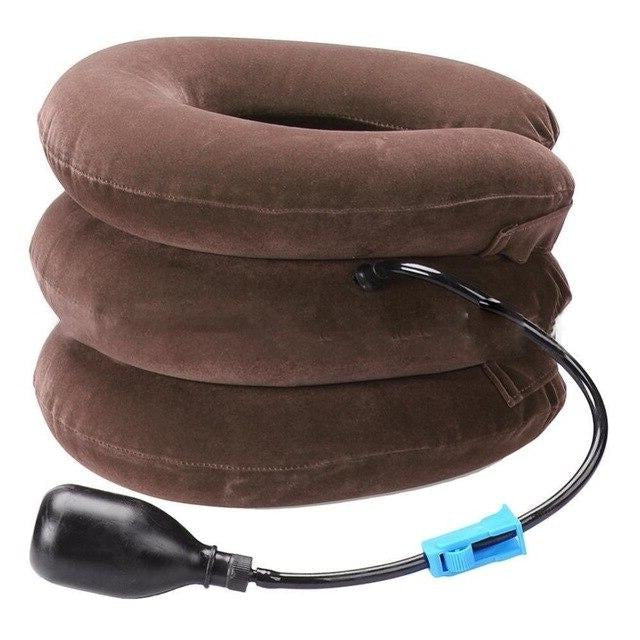 Inflatable Neck Collar with Hand Pump and Adjustable Support for 12-17in Neck